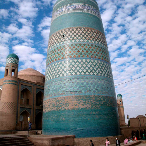Muhammad Aminkhan Madrassah and Kalta Minor Tower in Khiva, Uzbekistan