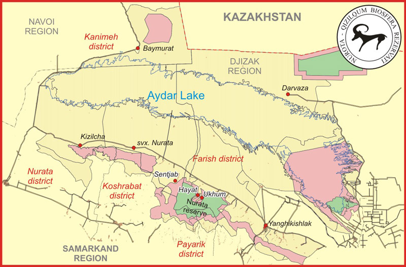 Map of Nurata region, Uzbekistan