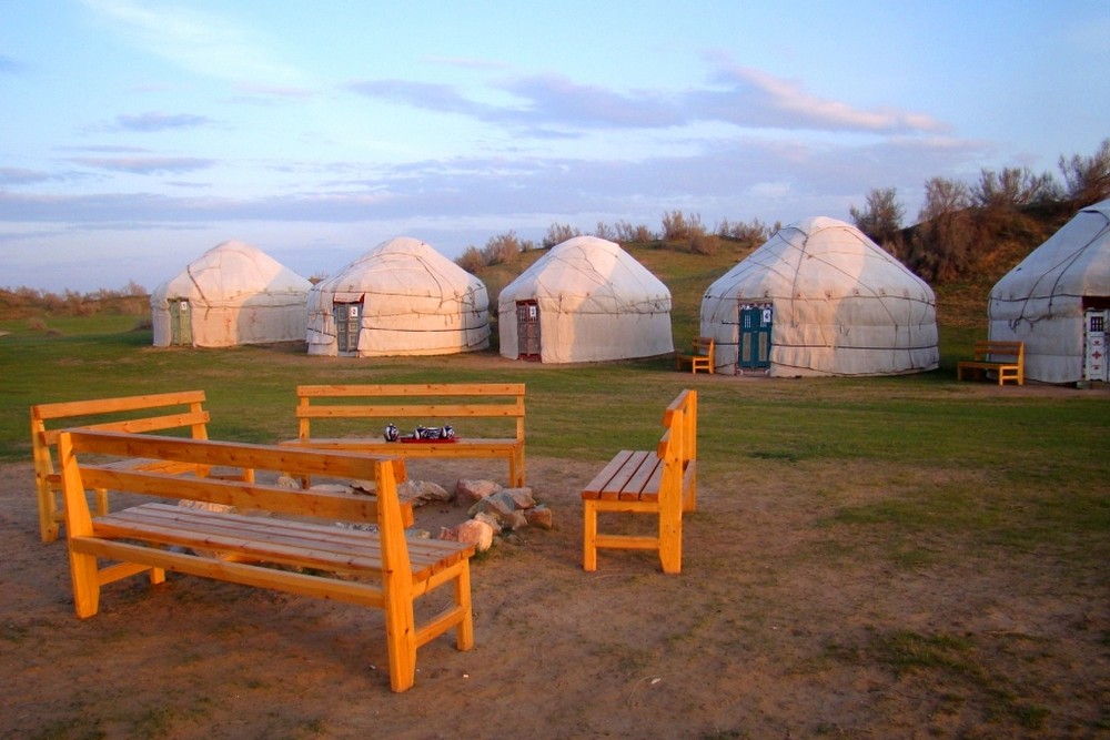 Campfire at the yurts
