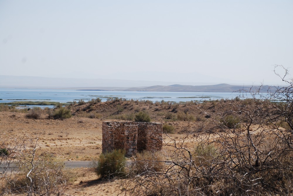 View of the lake from the desert